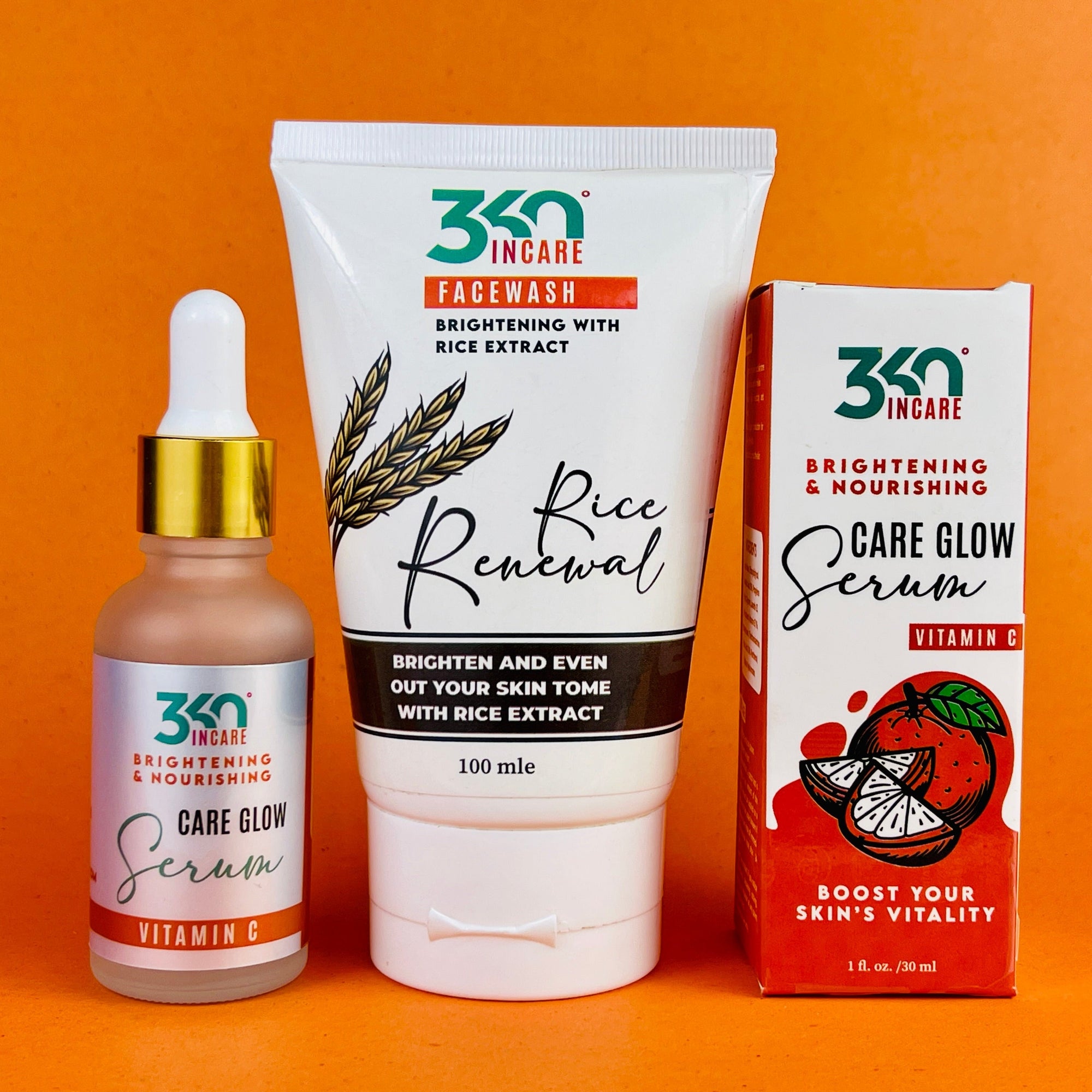 Care Glow Serum & Rice Renewal Facewash