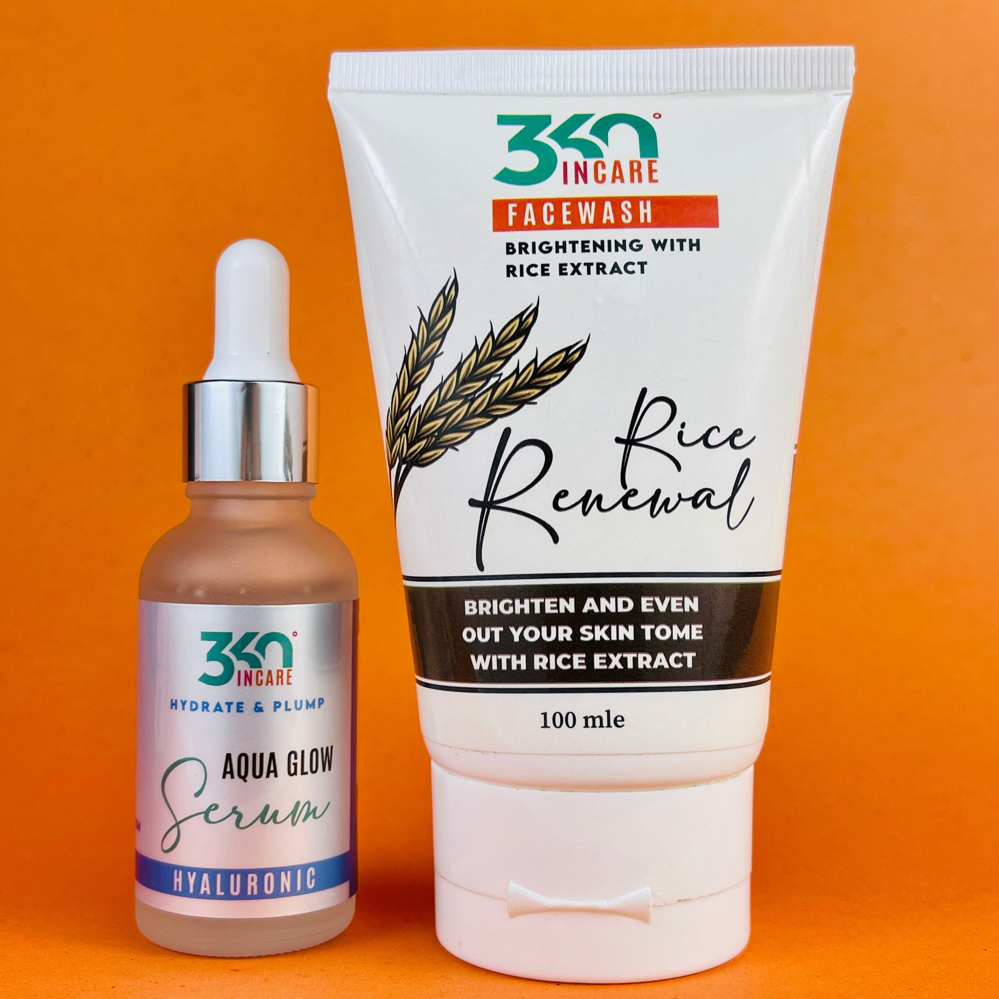 Aqua Glow Serum & Rice Renewal Facewash